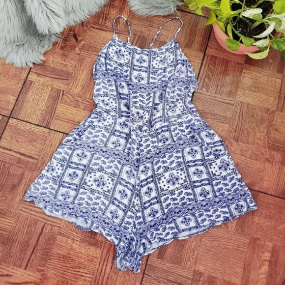 Vintage Bohemian Low Back Cheeky Romper Short- Size M - Picture 3 of 8